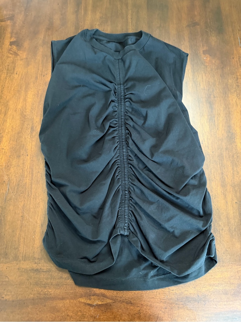Topshop Black Sleeveless Ruched Front Tank